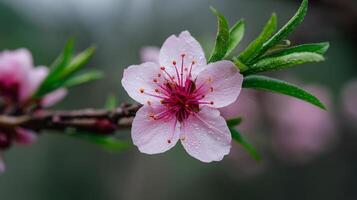 Sharp-image of flower with natural blur behind petals photo