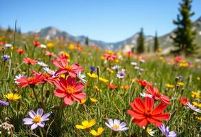 Wide Shot of Colorful Wild Meadow photo
