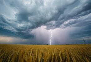 Stormy sky with layered grey clouds photo