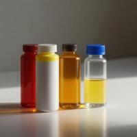 Medical Bottle Mockup Set in Studio photo