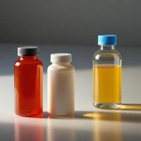 Essential Oil Bottles with Shadows photo