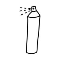 a black and white drawing of a spray can vector