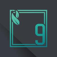 Number logo design vector with nature style