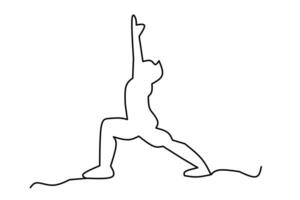 Black and white of a person stretching or doing gymnastics. The figure is drawn in a dynamic pose, emphasizing movement and flexibility. Suitable for fitness, wellness, or sport-themed designs. vector