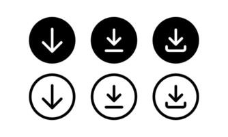 Download buttons round shape web icon set illustration vector