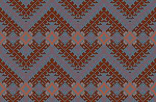 Geometry Shapes Ikat Pattern Curtainsfolk Embroidery, Aztec Geometric Ornament Print. Design for Carpet, Wallpaper, Clothing, Wrapping, Fabric vector