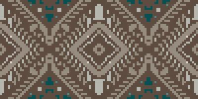 Pixel Art Abstract Geometric Ethnic Pattern Designfolk Embroidery, Aztec Geometric Ornament Print. Design for Carpet, Wallpaper, Clothing, Wrapping, Fabric vector