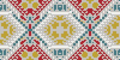 Native Ikat Design Pattern Drawingfolk Embroidery, Aztec Geometric Ornament Print. Design for Carpet, Wallpaper, Clothing, Wrapping, Fabric vector