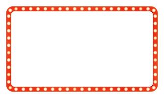 Red Retro Light Frame, Rectangle Decorative Border Illustration vector