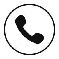 Phone calling icon flat round button isolated illustration vector