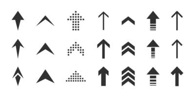 Web arrow icon set in different style. Cursor and pointer icons collection illustration vector