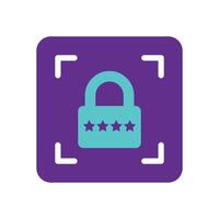 abstract biometric security gradient lock icon design vector