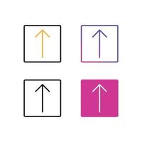 Up arrow line art icon set flat illustration design vector