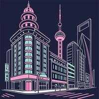 a sleek design of a futuristic city skyline vector
