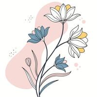 a clean minimalist design of a flower vector