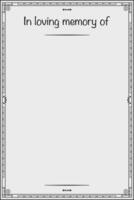 Memorial invitation card. Black and white color. Copy space. vector