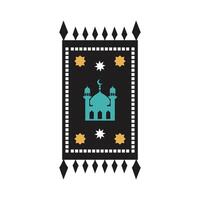 Islamic Prayer Rug with Mosque Motif vector