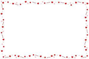 - Lovely mini red hearts border or frame. Valentine's Day. Copy space. Can be use for invitation, postcard, card, web. vector