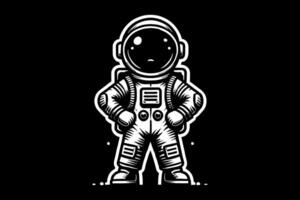 An astronaut kid on a black background vector