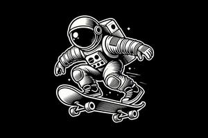 An astronaut riding a skateboard vector