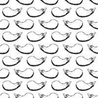 Eggplants in doodle style. Seamless pattern. vector