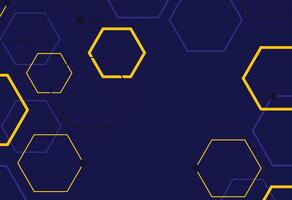 Hexagon pattern background with yellow and blue hexagons, Layered Geometric Shapes in Minimal Style vector