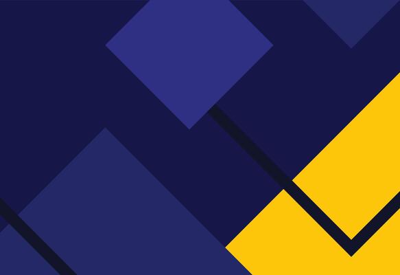 Bright Yellow Lines over Deep Blue Background, A blue and yellow geometric pattern with a black and white diamond