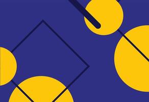 A blue and yellow abstract pattern with circles and triangles, Overlay Design with Blue Tones and Yellow Accents vector