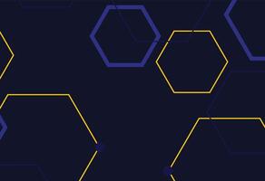 Grid and Stripe Layout with Modern Touch, Hexagon pattern background with blue and yellow lines vector