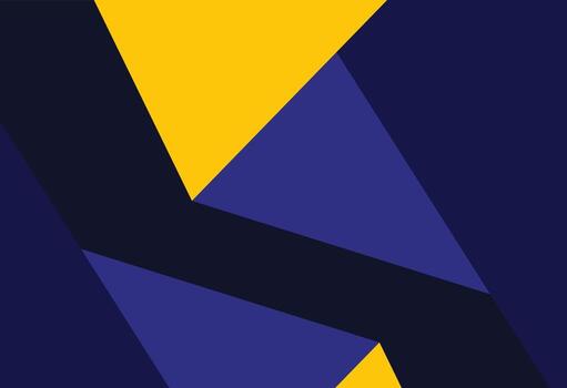 un azul y amarillo resumen antecedentes con un negro y blanco triángulo, inspirado en la tecnología Plano con geométrico estilo vector