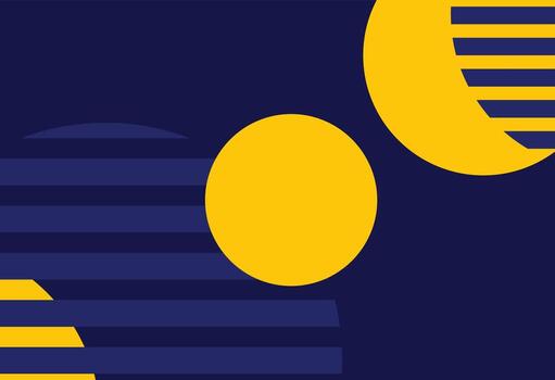 futurista capas con limpiar color paleta, un azul y amarillo antecedentes con un amarillo circulo vector