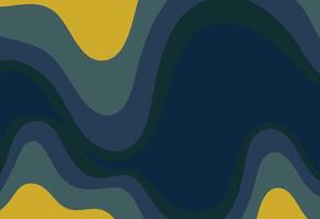 Elegant Wavy Abstract Dark Hues, A blue and yellow wave pattern vector
