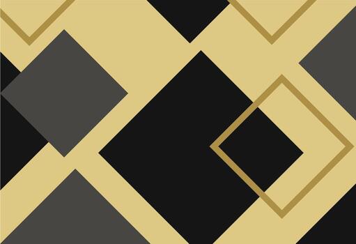 minimalista geométrico diseño con dorado elementos, un negro y oro geométrico modelo vector