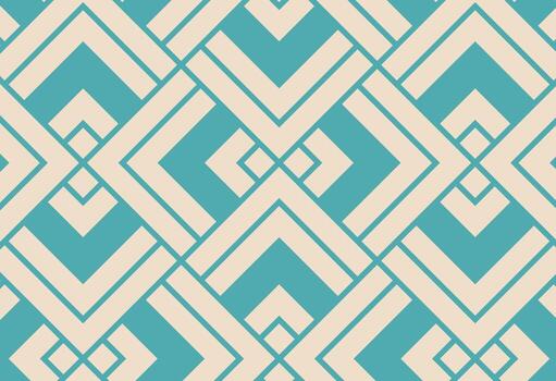 Abstract Modern Teal Square Pattern, A blue and beige geometric pattern vector