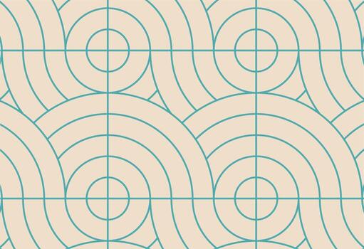 Contemporary Teal Square Pattern, A pattern with circles and lines vector