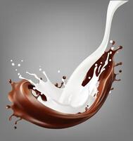 Coffee and milk splashes realistic Mesh gradient wes used vector