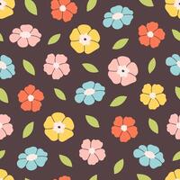 Cute gentle seamless pattern with flowers. Cute minimalist print. Design for textile, wallpaper, wrapping paper, card, banner vector