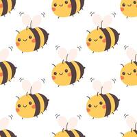 Cute seamless pattern with bees. Printing on textiles, wallpaper, wrapping paper vector