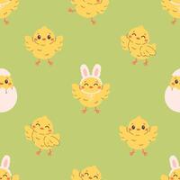 Seamless pattern with cute little chicks. Easter chicks. Design for banner, wallpaper, textile, wrapping paper, background vector