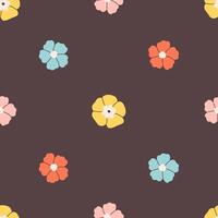 Cute gentle seamless pattern with flowers. Cute minimalist print. Design for textile, wallpaper, wrapping paper, card, banner. vector