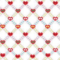 Plaid with bones and hearts pattern Christmas design vector
