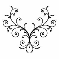 Elegant Curved Vines and Swirled Line Art vector