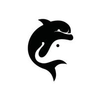 dolphin and elephant negative spaces abstract logo designs vector