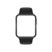 Black Smart Watch Fitness Tracker Device Blank Screen Realistic Mockup Template Illustration vector