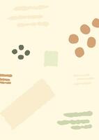 Trendy organic abstract shapes background muted colors vector