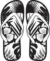 Flip Flops silhouette, Beach Flip Flops, Flip Flops Tropical vector