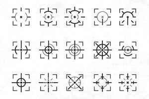 a set of different types of crosshairs templates vector