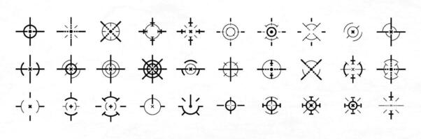 a set of different crossair symbols on a white background vector