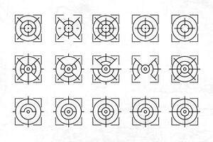 a set of different crossair geometric shapes in different sizes vector