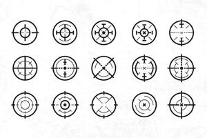 a set of different types of crosshairs target vector